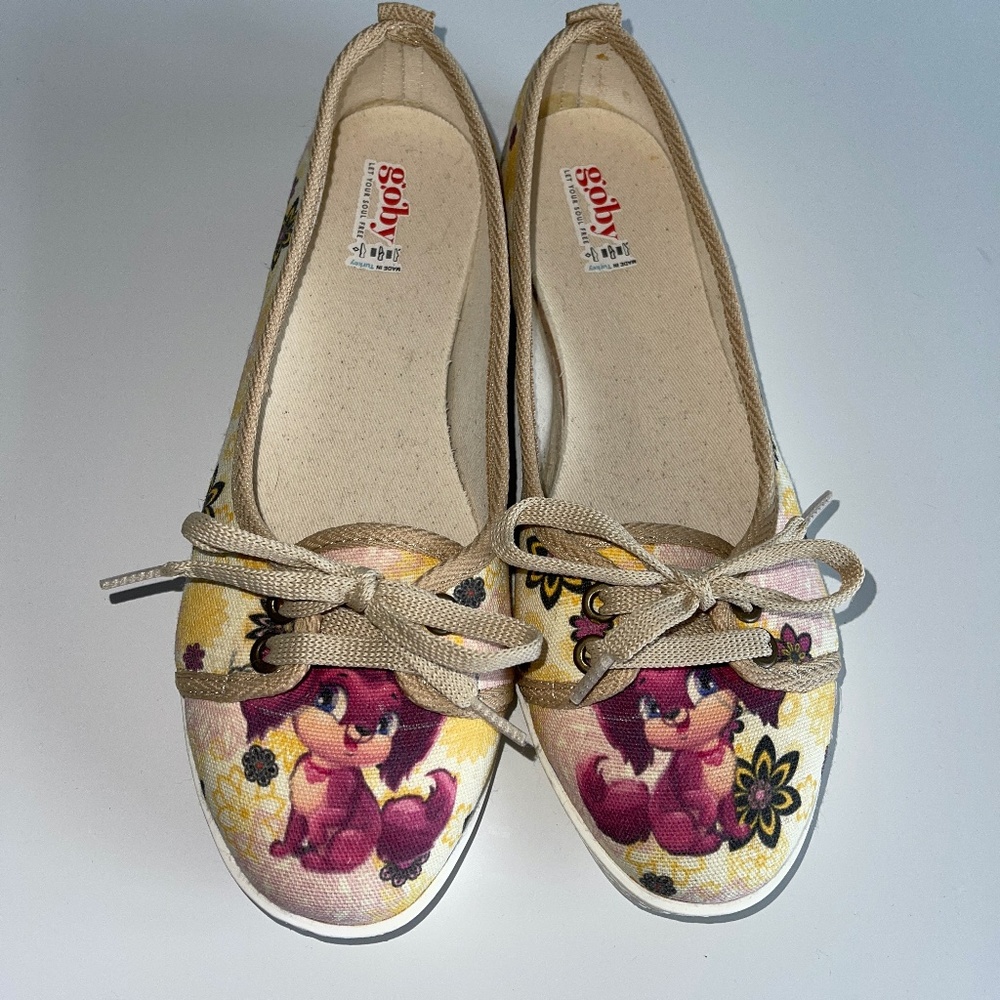 Goby by Turkey Rare Handmade‎ dog ballet flat Slip-on or tie shoes Size 38